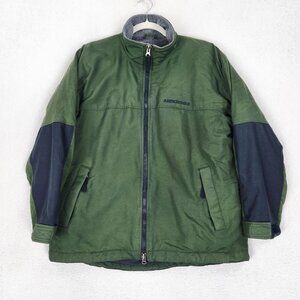 Abercrombie Fitch Jacket Mens Small Green Performance Fleece Lined Full Zip
